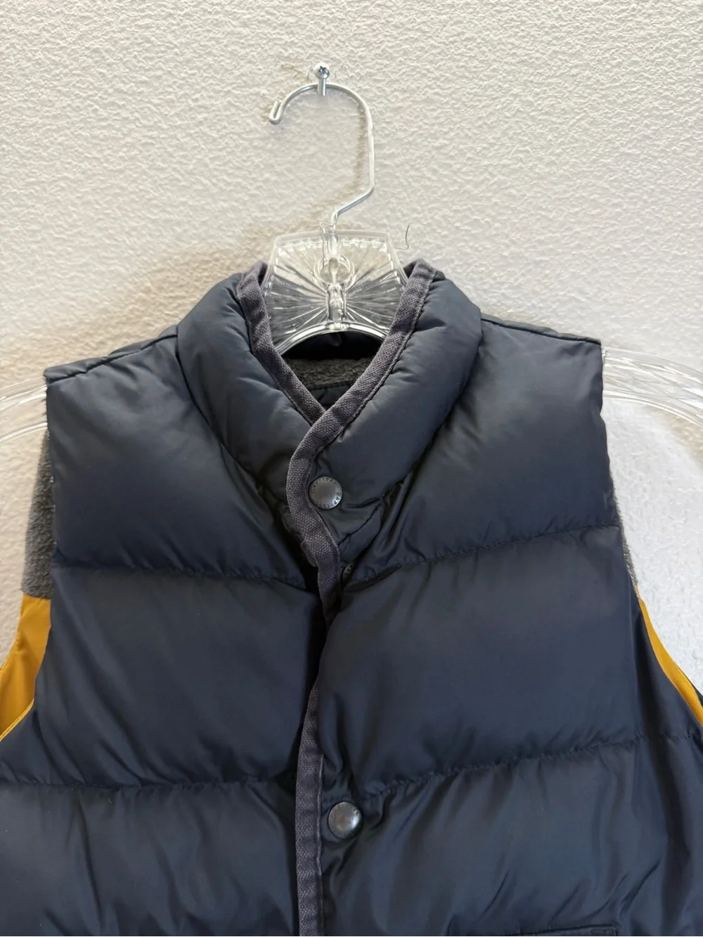 Kids Navy Puffer Vest with Mustard Lining